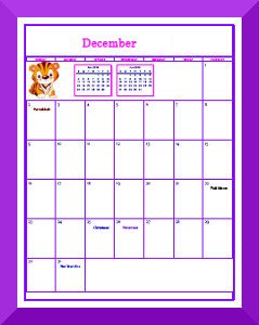 printable calendar page